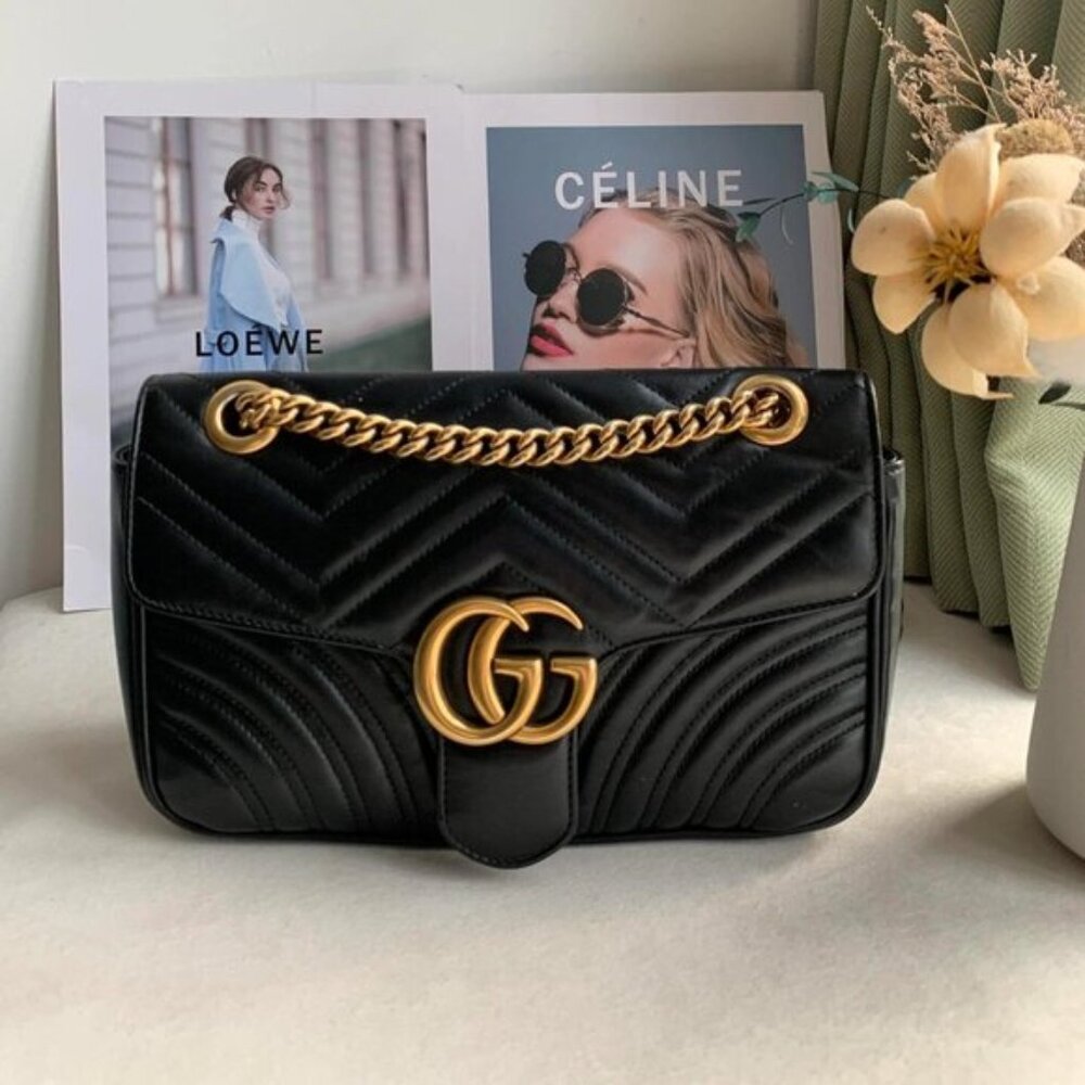 Gucci Black Quilted Leather Shoulder Bag